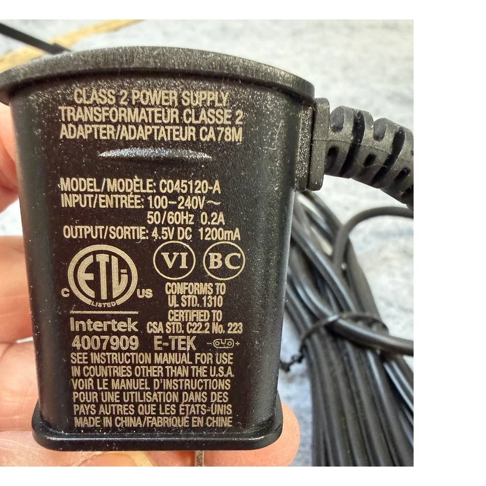BaBylissPRO Power Adapter C045120-A 4.5V 1200mA for Clippers Trimmers